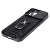 Etui Bizon Case CamShield Ring do iPhone 15 Pro, czarne