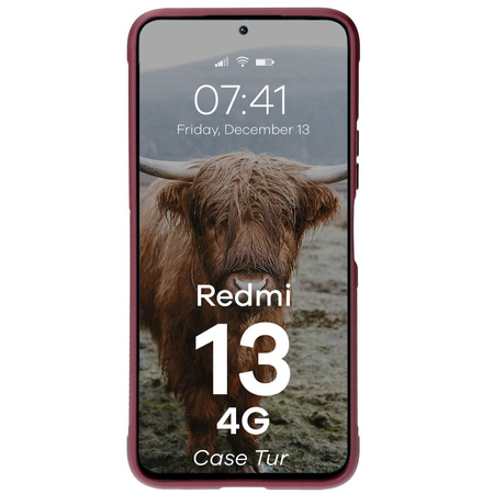 Pancerne etui Bizon Case Tur do Xiaomi Redmi 13 4G, burgundowe