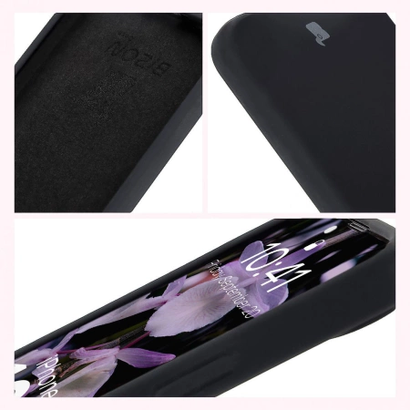 Silikonowe etui Bizon Soft Case do iPhone 16e, czarne