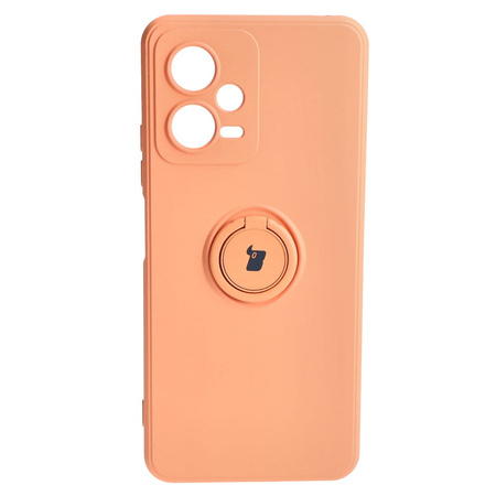 Etui Bizon Case Silicone Ring Sq do Xiaomi Redmi Note 12 5G/Poco X5, pomarańczowe