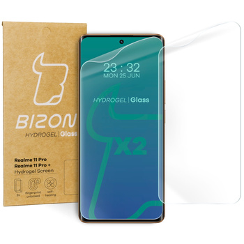 Folia hydrożelowa na ekran Bizon Glass Hydrogel Front Duo do Realme 11 Pro / 11 Pro +, 2 sztuki