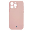 Silikonowe etui z pierścieniem magnetycznym Bizon Case Silicone Magnetic do iPhone 16 Pro, jasnoróżowe