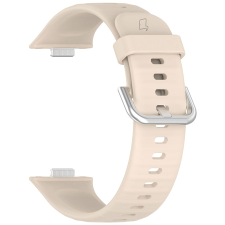 Pasek Bizon Strap Watch Silicone Pro SR do Huawei Watch Fit 4 / 4 Pro / 3, beżowy