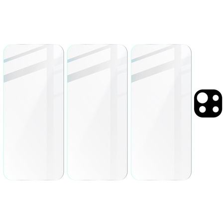 3x Szkło hartowane + szybka na aparat Bizon Glass Clear Pack do Xiaomi Mi 11 Lite / 5G / 5G NE