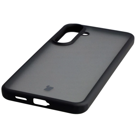 Etui Bizon Case Angelo do Galaxy S25 FE, przydymione z czarną ramką