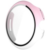 Etui ze szkłem do zegarka Bizon Case+Glass Watch do Google Pixel Watch 3 45mm, białoróżowe 