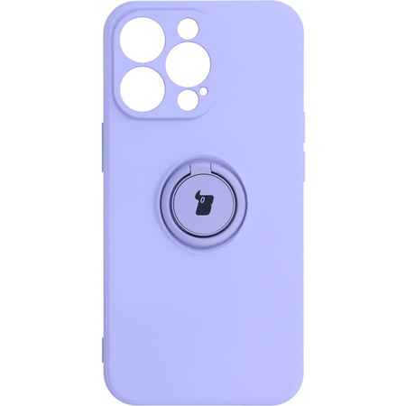 Etui Bizon Case Silicone Ring do iPhone 13 Pro, fioletowe
