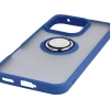 Etui z uchwytem na palec Bizon Case Hybrid Ring do Honor 400 Lite, przydymione z granatową ramką
