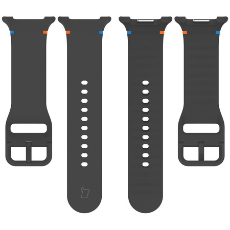 Silikonowy pasek Bizon Strap Watch Silicone G do Galaxy Watch 8 40 mm / 44 mm / 8 Classic 46 mm, szary