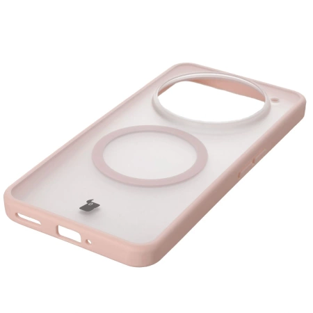 Etui z pierścieniem magnetycznym Bizon Case MatteO do Nothing Phone (3a) Pro, przydymione-różowe