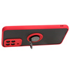 Etui z uchwytem na palec Bizon Case Hybrid Ring do Galaxy M33 5G, przydymione z czerwoną ramką