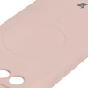 Silikonowe etui z pierścieniem magnetycznym Bizon Case Silicone Magnetic Sq do Google Pixel 8a, jasnoróżowe
