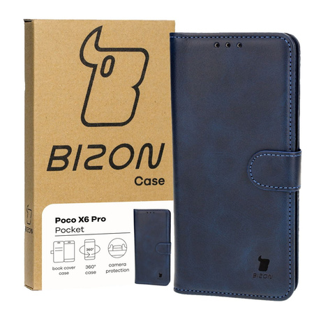 Etui z klapką Bizon Case Pocket do Xiaomi Poco X6 Pro, granatowe