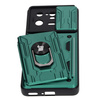 Etui Bizon Case Camshield Card Slot Ring do Xiaomi 13 Pro, zielone