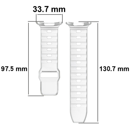 Silikonowy pasek Bizon Strap Watch Silicone G do Galaxy Watch Ultra 2 / 1, biały