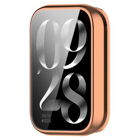 Etui z osłoną ekranu Bizon Case Watch Felipe do Xiaomi Mi Smart Band 9 Pro, różowozłote