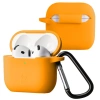 Silikonowe etui z karabińczykiem Bizon Case Headphone Silicone do AirPods 4, marchewkowe
