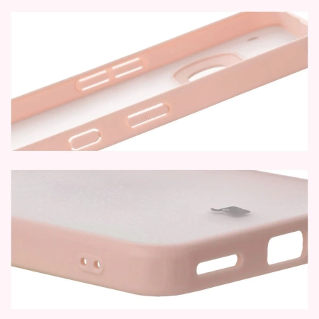 Etui Bizon Case Angelo do Nothing Phone (3a), półprzezroczyste z różową ramką