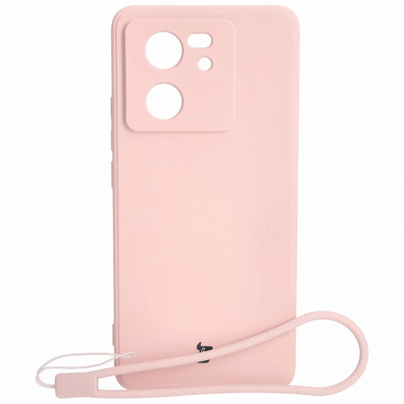 Etui Bizon Case Silicone Sq do Xiaomi 13T / 13T Pro, jasnoróżowe