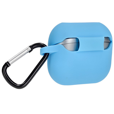 Silikonowe etui z karabińczykiem Bizon Case Headphone Silicone do Galaxy Buds 3/3 Pro/3 FE, niebieskie