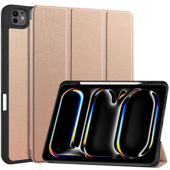 Etui Bizon Case Tab Lizard do iPad Pro 13" 2025 / 2024, różowozłote