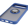 Etui z uchwytem na palec Bizon Case Hybrid Ring do Google Pixel 10 / 10 Pro, przydymione z granatową ramką