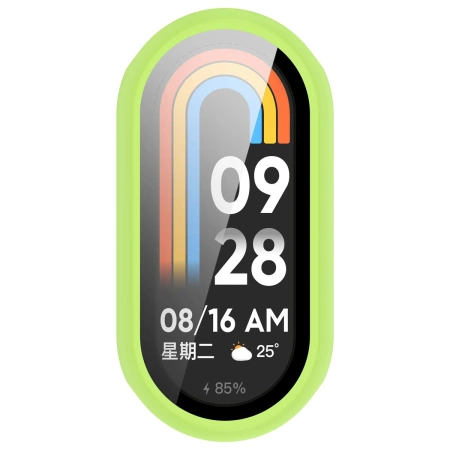 Etui ze szkłem do zegarka Bizon Case+Glass Watch do Xiaomi Smart Band 10, jasnozielone
