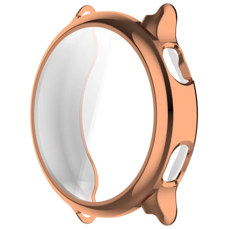 Etui z osłoną ekranu Bizon Case Watch Felipe do Garmin Vivoactive 6, różowozłote