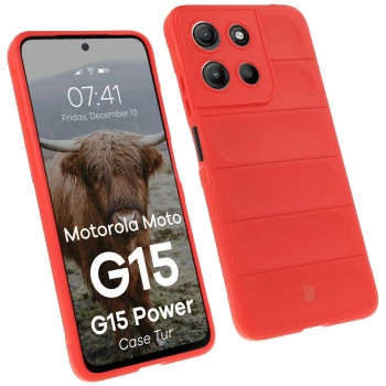 Pancerne etui Bizon Case Tur do Motorola Moto G15 / G15 Power, czerwone