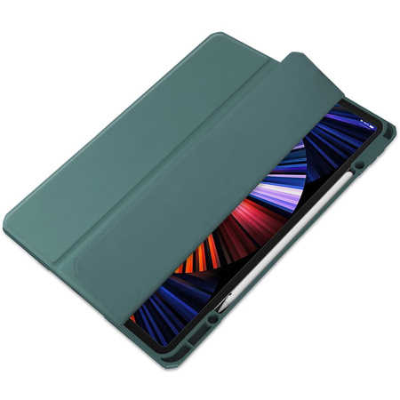 Etui Bizon Case Tab Clear Matt do Apple iPad Pro 12.9 2022/2021/2018, ciemnozielone