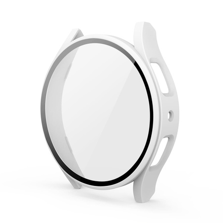 Etui Bizon Case+Glass do Galaxy Watch 5 44mm, białe