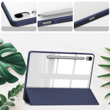 Etui Bizon Case Tab Clear Matt do Galaxy Tab S10 Lite / S10 FE / S9 / S9 FE, granatowe