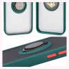 Etui z uchwytem na palec Bizon Case Hybrid Ring do iPhone 16e, przydymione z ciemnozieloną ramką