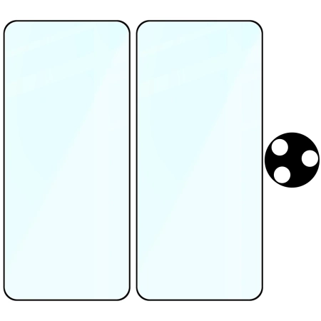 2x Szkło + szybka na aparat Bizon Edge 2 Pack do Xiaomi Poco F7 Pro