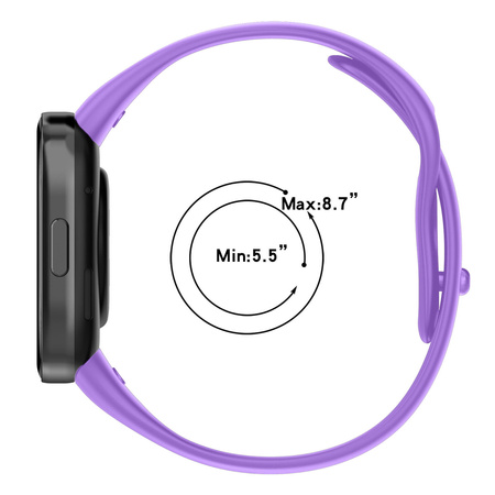 Pasek Bizon Strap Watch Dots do Xiaomi Redmi Watch 3, fioletowy