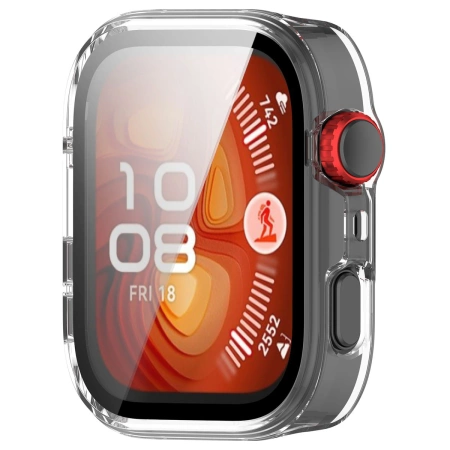 Etui ze szkłem do zegarka Bizon Case+Glass Watch do Huawei Watch Fit 4 Pro, przeźroczyste