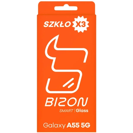Szkło ochronne 2.5D Bizon Smart Glass do Galaxy A55 5G, 3 sztuki