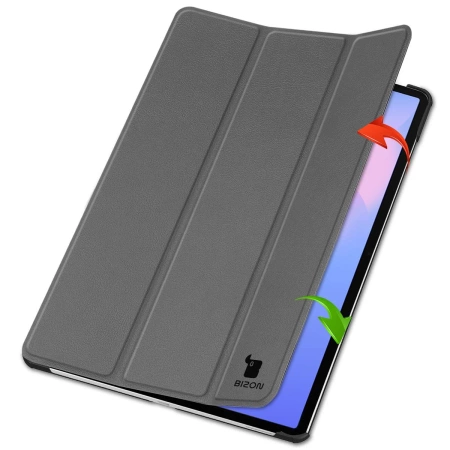 Etui z klapką Bizon Case Tab Croc do Galaxy Tab S10 FE Plus, szare