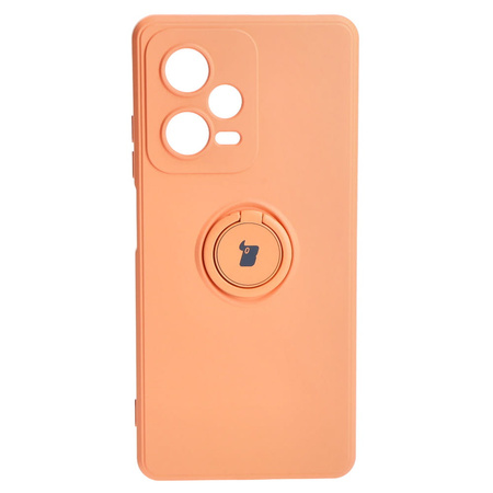 Etui Bizon Case Silicone Ring Sq do Xiaomi Redmi Note 12 Pro Plus 5G, pomarańczowe