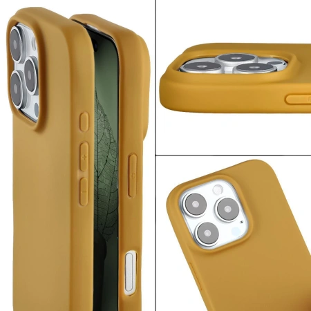 Etui z recyklingu Bizon Case ReLeaf do iPhone 16 Pro, ciemnożółte