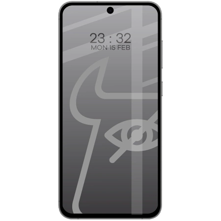Prywatyzujące szkło hartowane Bizon Glass Edge Shadow do Galaxy S24 FE/S25 FE/A36 5G/A56 5G, przyciemniane z czarną ramką