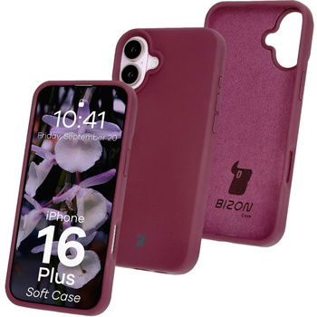 Silikonowe etui Bizon Soft Case do iPhone 16 Plus, ciemnofioletowe