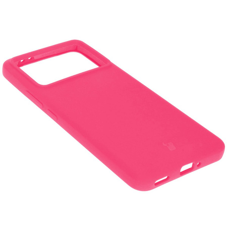 Silikonowe etui Bizon Soft Case do Xiaomi Poco F6 Pro, neonowo-różowe