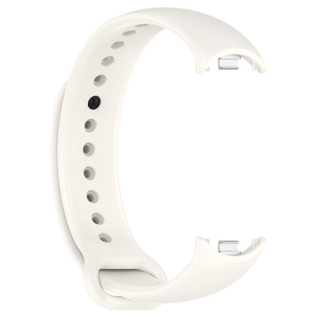 Silikonowy pasek Bizon Strap Watch Dots do Xiaomi Smart Band 10 / 9 / 9 NFC / 8, biały