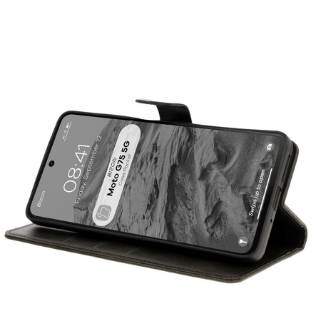 Etui z klapką Bizon Case Pocket do Motorola Moto G75 5G, czarne