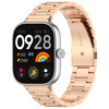 Pasek ze stali nierdzewnej Bizon Strap Watch Aura do  Xiaomi Redmi Watch 5/4 / Smart Band 9/8 Pro, różowozłoty