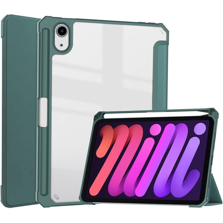 Etui Bizon Case Tab Clear Matt do Apple iPad Mini (A17 Pro) 2024 / iPad Mini 6 2021, ciemnozielone