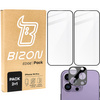 2x Szkło hartowane z ramką + szybka na aparat Bizon Edge 2 Pack do iPhone 16 Pro