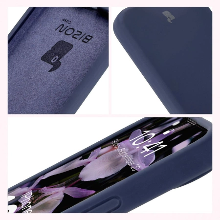 Silikonowe etui Bizon Soft Case do iPhone 16e, ciemnoniebieskie