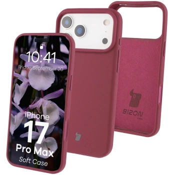 Silikonowe etui Bizon Soft Case do iPhone 17 Pro Max, ciemnofioletowe